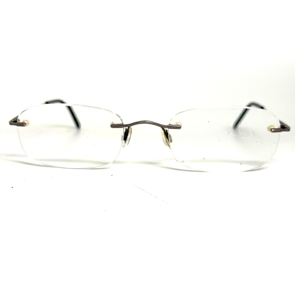 Marchon‎ Airlock 2 Rimless Eyeglasses 760 34 135 Titanium Tone Black Frames